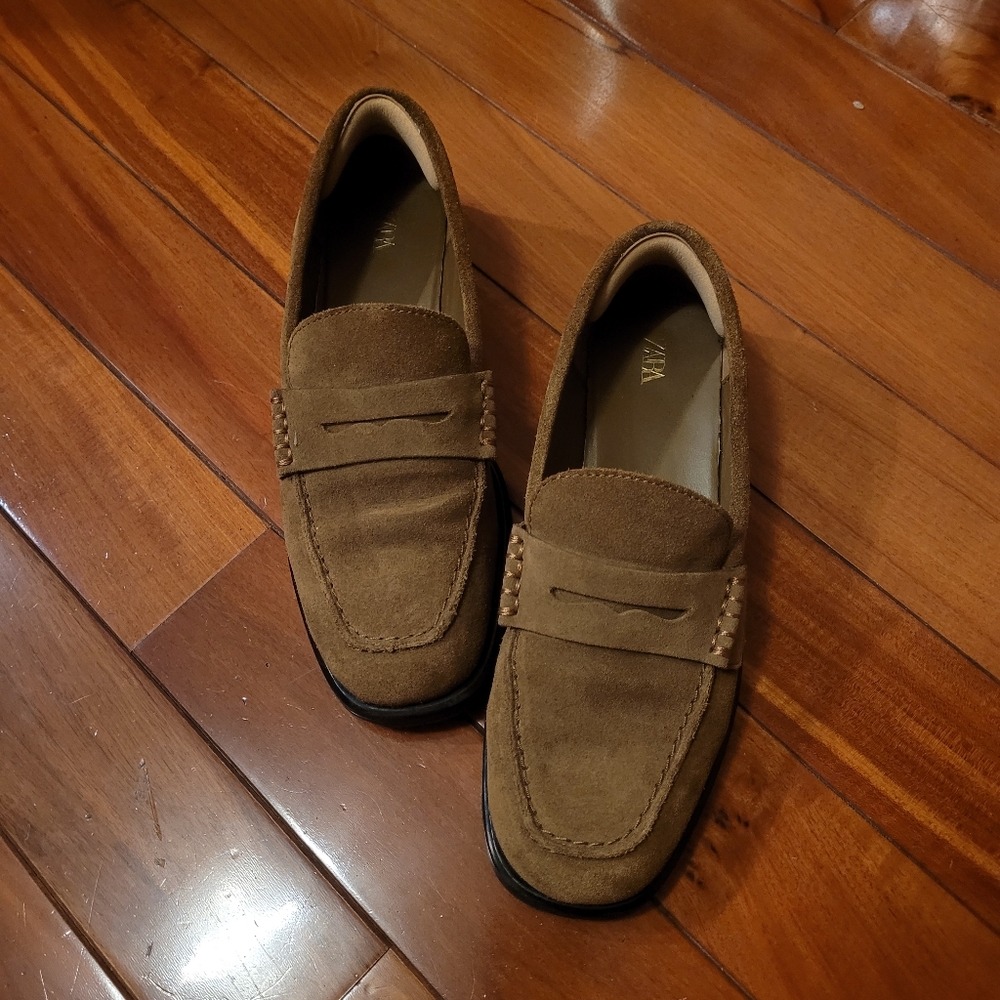 Zara Brown Suede Loafers 37 (6.5 - 7 US)